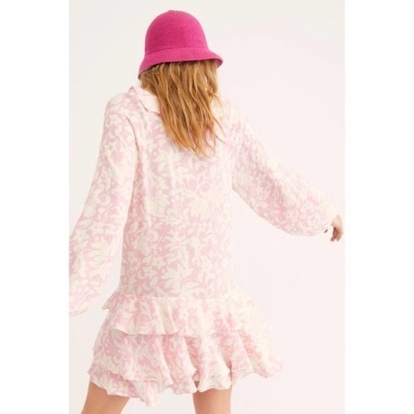 Free People Rebecca Floral Ruffle Mini Dress. M, S - Picture 3 of 11
